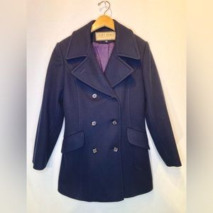 Fleet Street 4 100% Pure Wool Pea Coat Navy
